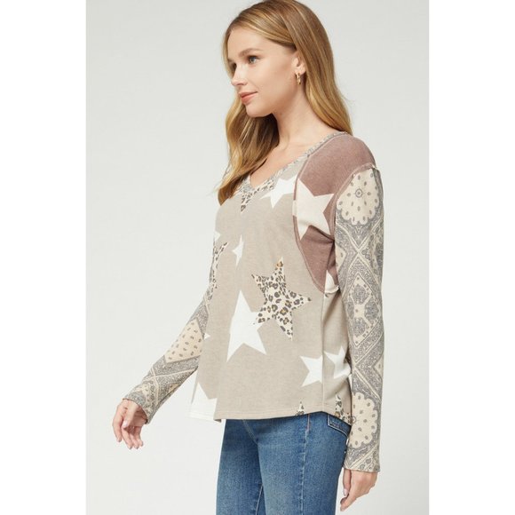 Entro Paisley, Leopard & Star Top - Picture 3 of 6